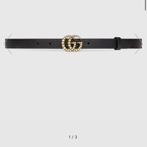 Gucci leather pearl belt